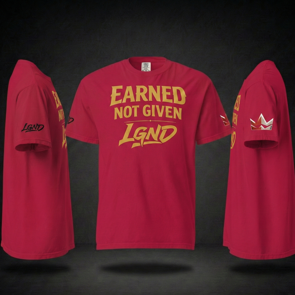 Earned Not Given T-Shirt (Red) | Legacy-Inspired Streetwear by LGND