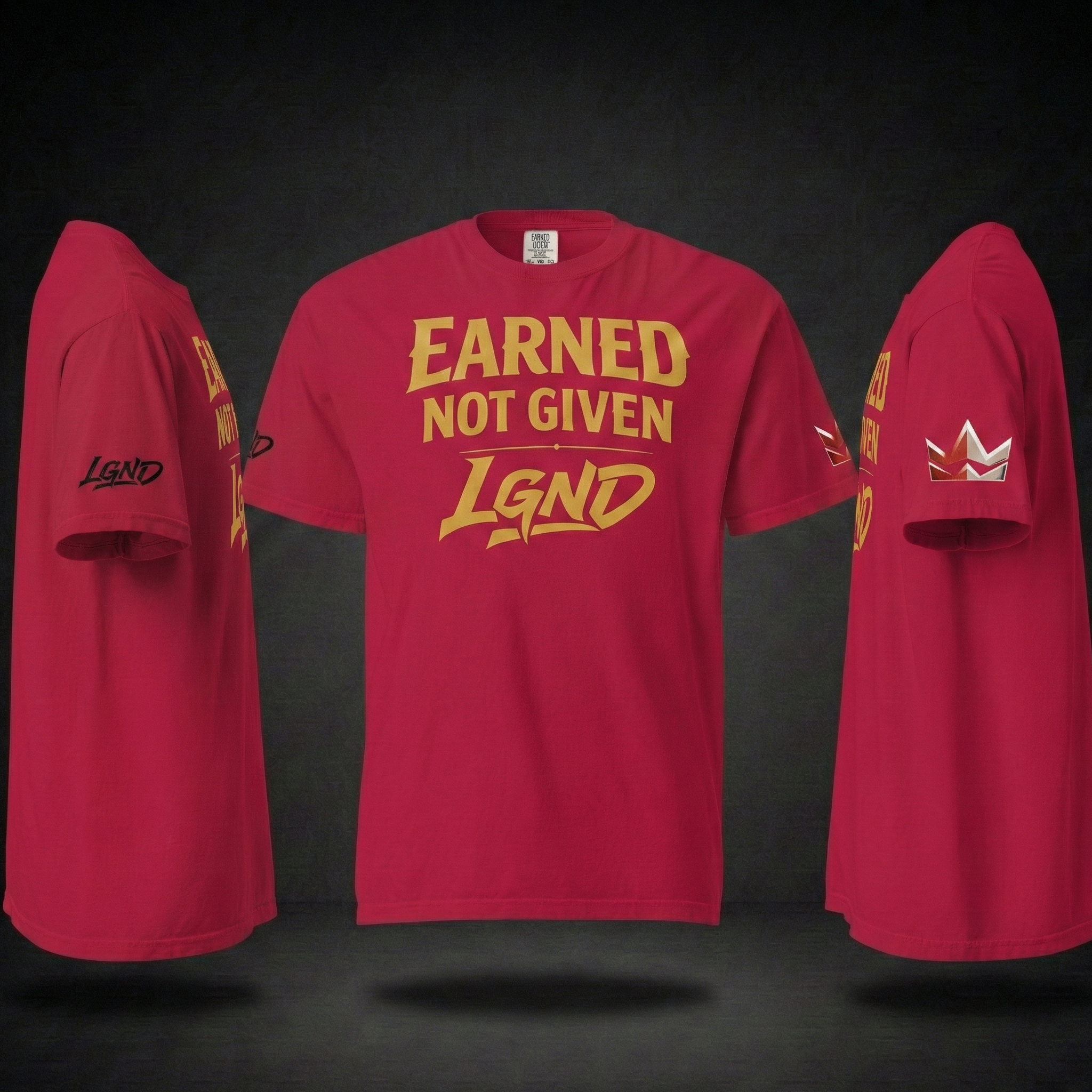 Earned Not Given T-Shirt (Red) | Legacy-Inspired Streetwear by LGND
