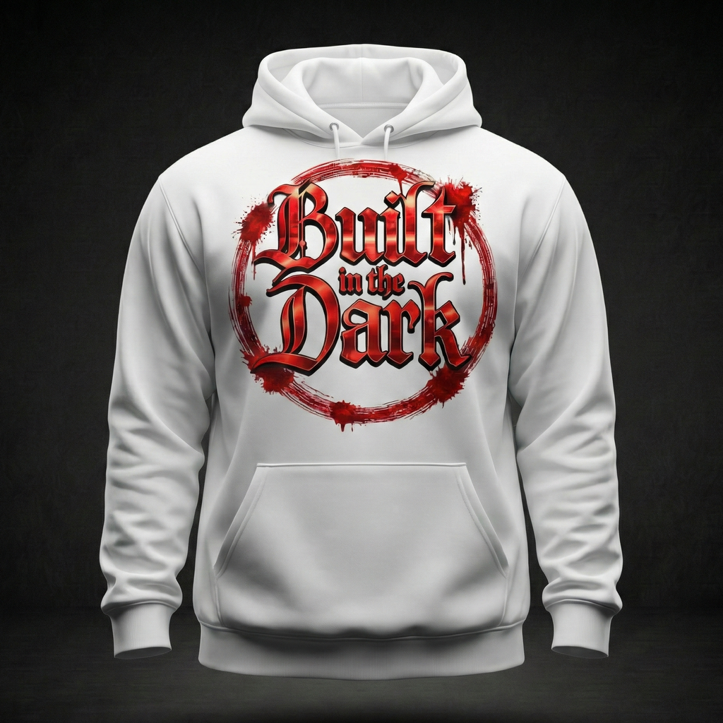Built in the Dark Hoodie (White) | Legacy-Inspired Streetwear by LGND