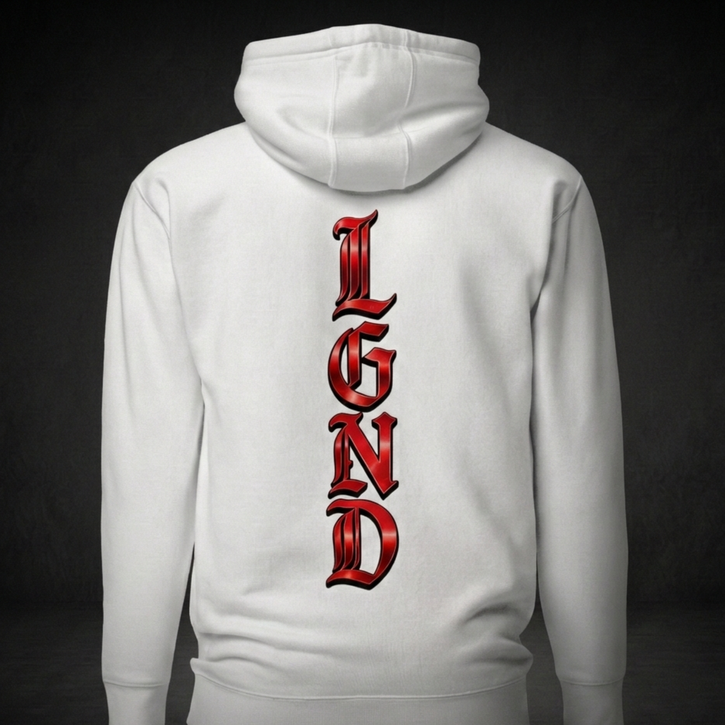 Built in the Dark Hoodie (White) | Legacy-Inspired Streetwear by LGND
